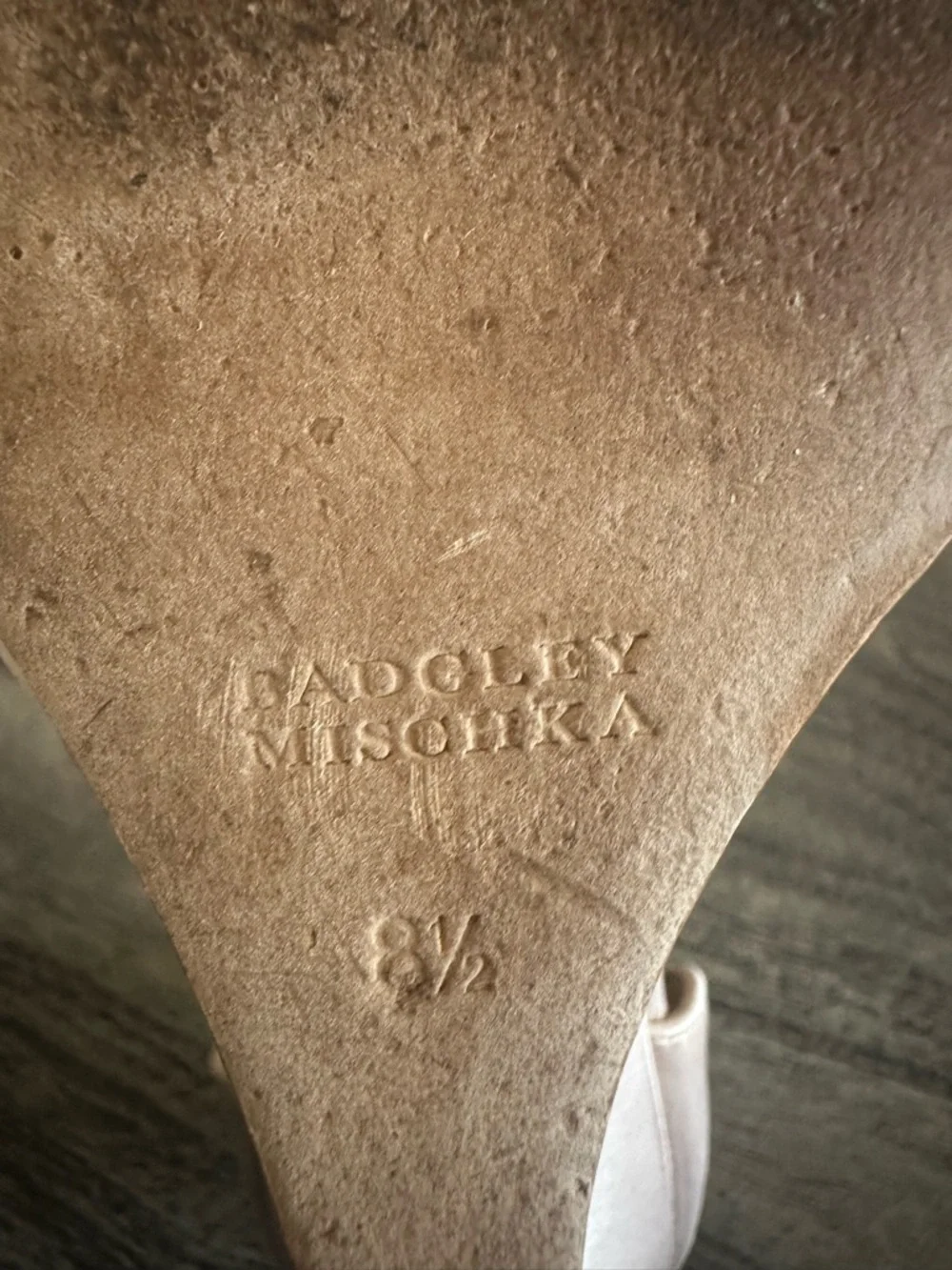 Badgley Mischka Rose Gold Satin Wedge Sandal with Crystal Accent - Picture 5 of 11